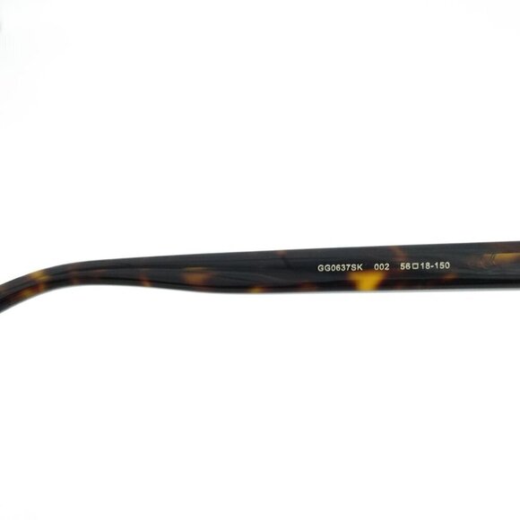 Gucci GG0637 Square Sunglasses Dark Havana Green OS - Picture 7 of 15